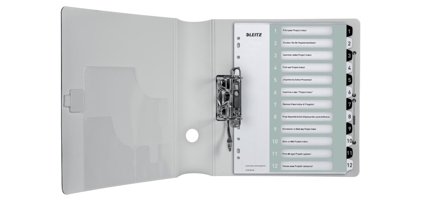 Leitz WOW bedruckbare Register, 12 Registerkarten, in Schwarz und Weiß
