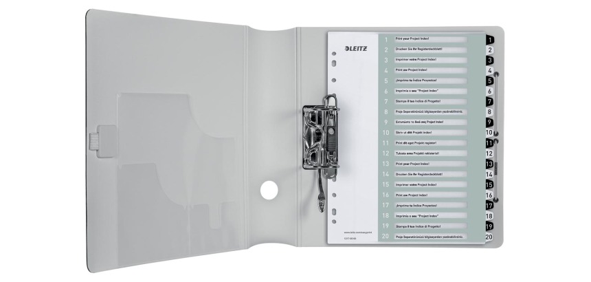 Leitz WOW intercalaires imprimables, 20 onglets, en noir et blanc