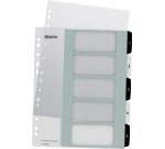 Leitz WOW printable dividers, 5 tabs, in black and white
