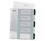 Leitz WOW printable dividers, 5 tabs, in black and white