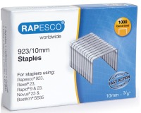 Rapesco nietjes 923/10 mm (type 23), verzinkt, doosje met 1000 nietjes