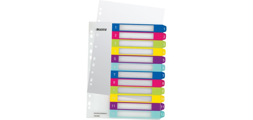 Leitz WOW printbare index, 12 tabs