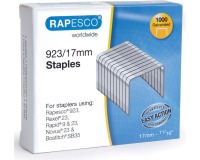 Rapesco nietjes 923/17 mm (type 23), verzinkt, doosje met 1000 nietjes