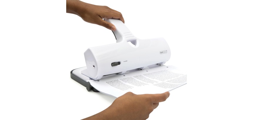 Rapesco perforateur ALU 40 Grand Capacité 4 trous, blanc