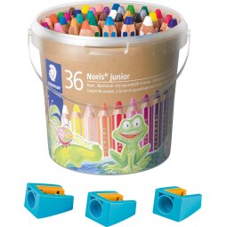 Staedtler kleurpotlood Buddy 3-in-1, emmertje van 36 stuks in geassorteerde kleuren