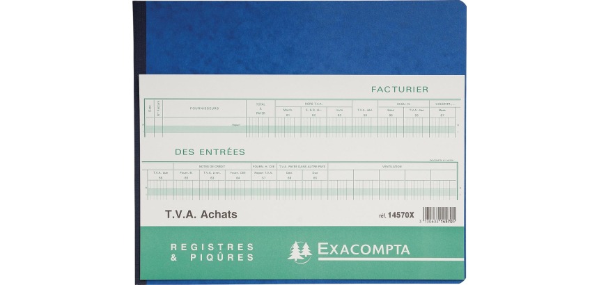 Exacompta formulaires achat avec TVA, ft 27 x 32 cm, français