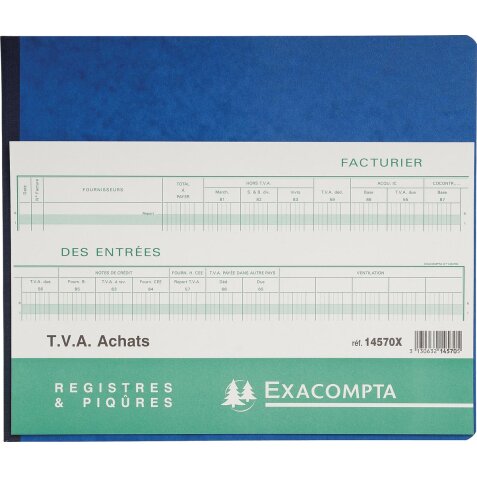 Exacompta formulaires achat avec TVA, ft 27 x 32 cm, français