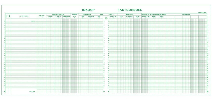Exacompta purchase register, size 27 x 32 cm, Dutch