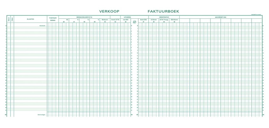 Exacompta registre vente, ft 27 x 32 cm, néerlandais