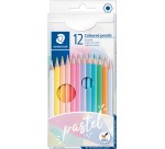 Staedtler hexagonal pastel colored pencil, cardboard case of 12 pieces
