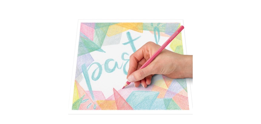 Staedtler zeshoekig kleurpotlood Pastel, kartonnen etui van 12 stuks