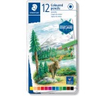 Staedtler crayon de couleur Design Journey, boîte métallique avec 12 crayons