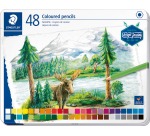 Staedtler zeskantige vorm kleurpotloden, metalen etui, 48 kleuren