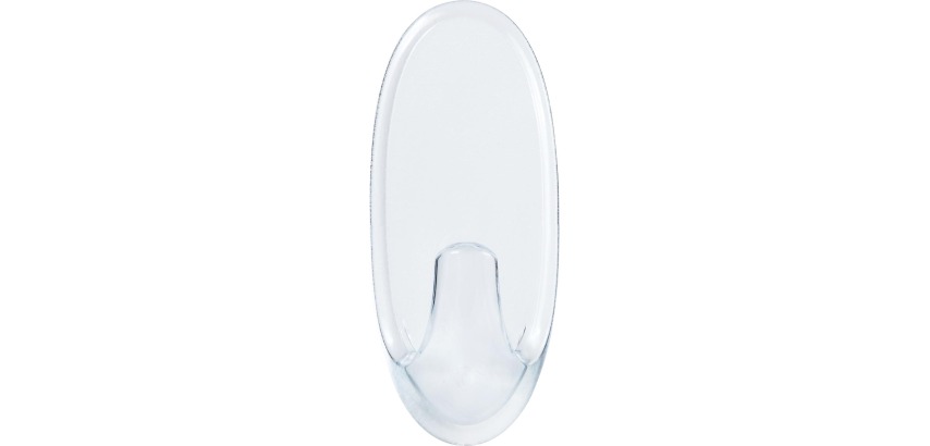 Befestigungshaken für den Außenbereich, mittel, Tragkraft 900 g, transparent, Blisterpackung mit 2 Stück