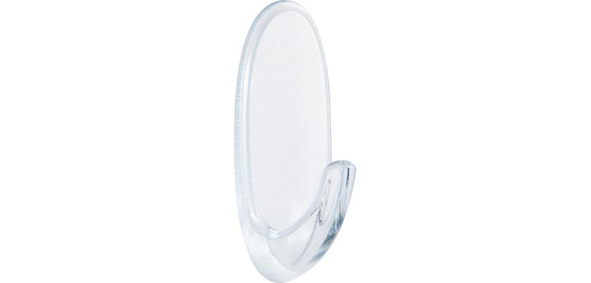 Command crochet pour l'extérieur, medium, capacité 900 g, transparent, blister de 2 pièces