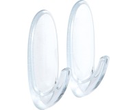 Command crochet pour l'extérieur, medium, capacité 900 g, transparent, blister de 2 pièces