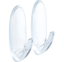 Command crochet pour l'extérieur, medium, capacité 900 g, transparent, blister de 2 pièces