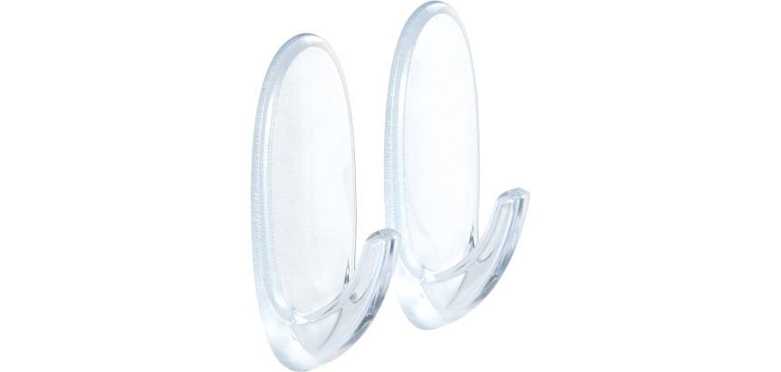 Command crochet pour l'extérieur, medium, capacité 900 g, transparent, blister de 2 pièces