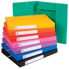 Exacompta Elastobox Cartobox rug van 2,5 cm, geassorteerde kleuren: groen, blauw, geel, rood, oranje, ...