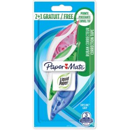 Paper Mate correctieroller Liquid Dryline Grip, blister 2 + 1 gratis