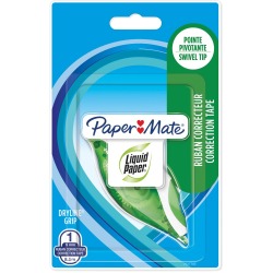 Paper Mate dérouleur de correction Liquid Dryline Grip, vert, sous blister