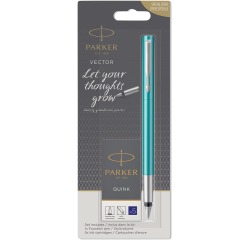 Parker vulpen Vector, blister met vulling, in geassorteerde kleuren