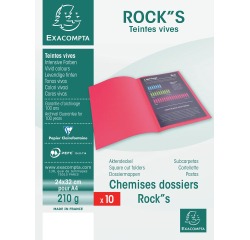 Pack of 10 square cut folders ROCK'S 210 - 24x32cm