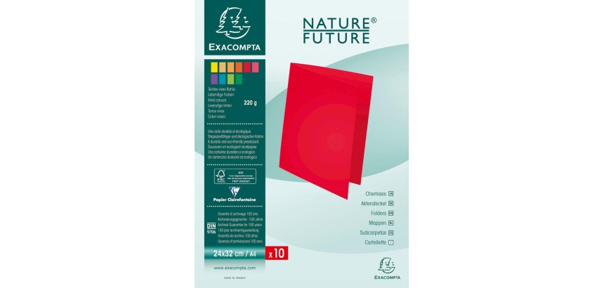 Pack of 10 square cut folders ROCK'S 210 - 24x32cm