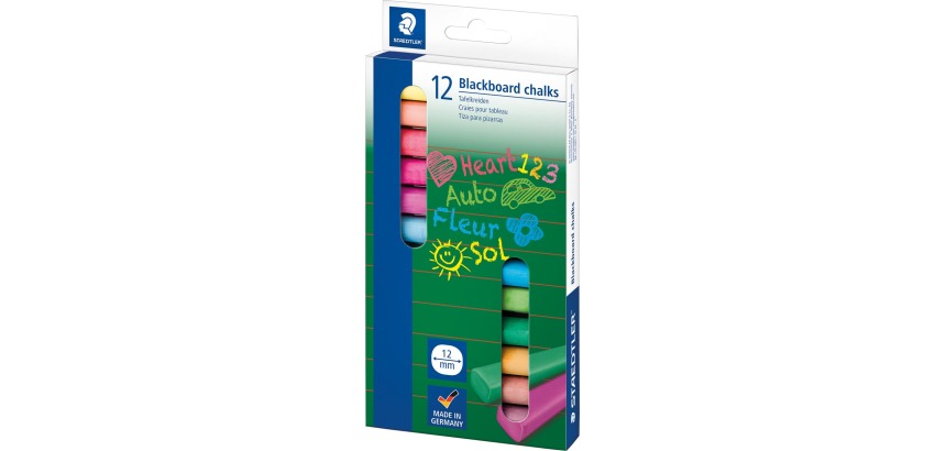 Staedtler craie, boîte de 12 pièces en couleurs assorties