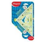 Maped unbreakable set square 21 cm, 45°, assorted colors: blue and green
