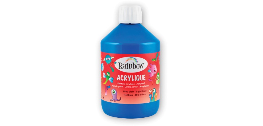 Rainbow acrylic paint, 500 ml bottle, light blue
