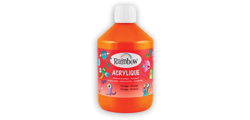 Rainbow acrylic paint, 500 ml bottle, orange