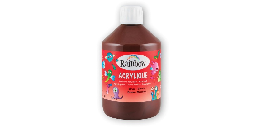 Rainbow acrylverf, flacon van 500 ml, bruin