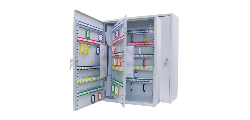 Wedo key cabinet for 150 keys, dimensions 38 x 14 x 55 cm, gray