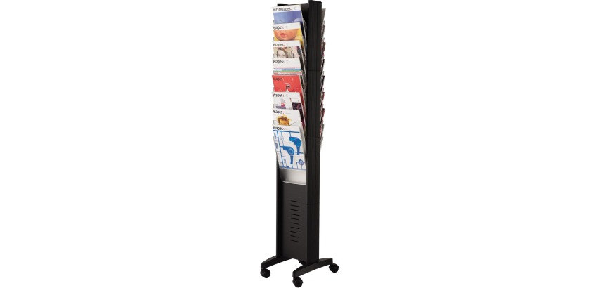 Paperflow présentoir mobile, double face, 16 cases, noir