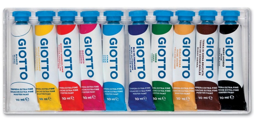 Giotto plakkaatverf Extra Fine, doosje met 10 tubes van 10 ml