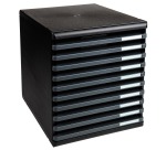 MODULO A4 10 open drawers - Black/mouse grey