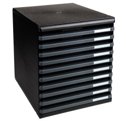 MODULO A4 10 open drawers - Black/mouse grey