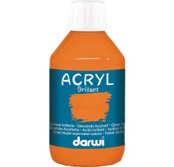 Darwi peinture acrylique brillante, flacon de 250 ml, orange