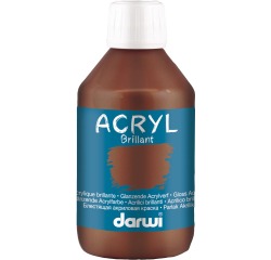 Darwi peinture acrylique brillante, flacon de 250 ml, brun foncé