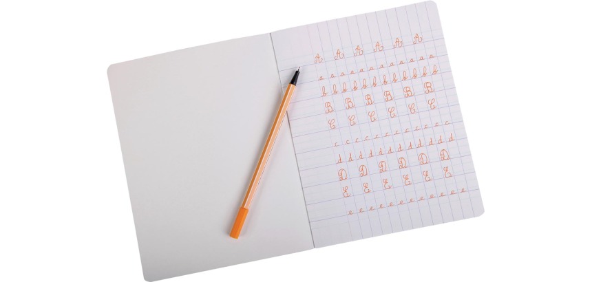 Clairenfantine schrift voor kinderen ft 17 x 22 cm, 16 vel, gelijnd in drie kleuren