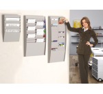Paperflow trieur mural, 6 compartiments, horizontal, gris