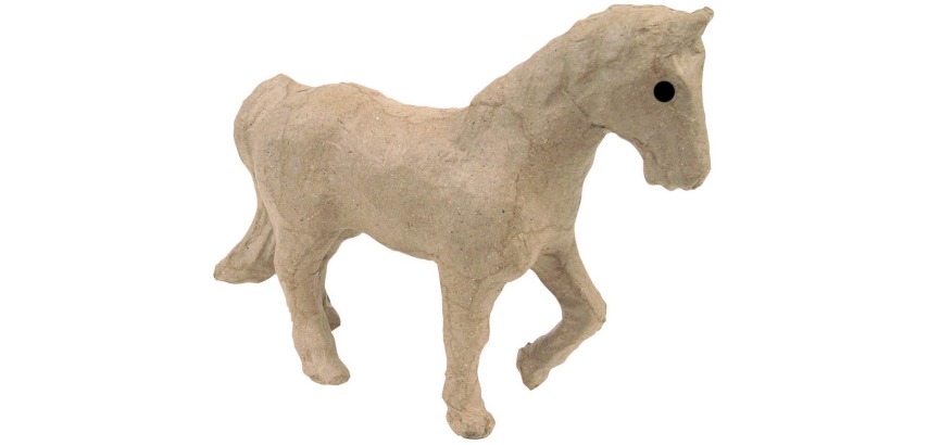Décopatch cheval, papier-mâché, petit