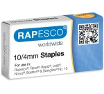 Rapesco agrafes galvanisées 10/4 mm, boîte de 1000 agrafes