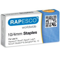 Rapesco agrafes galvanisées 10/4 mm, boîte de 1000 agrafes