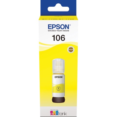 Epson inktfles 106, 70 ml, OEM C13T00Q440, geel