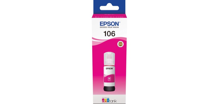 Epson bouteilles d'encre 106, 70 ml, OEM C13T00Q340, magenta