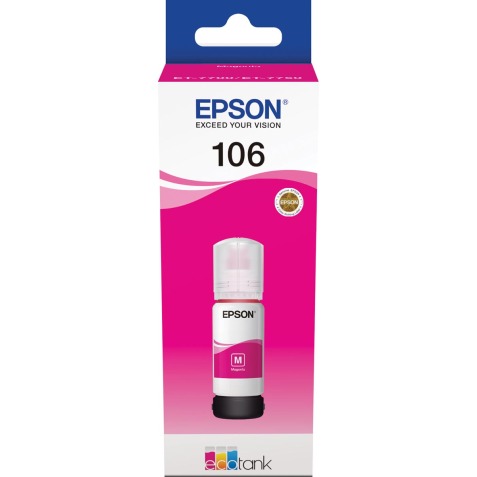 Epson inktfles 106, 70 ml, OEM C13T00Q340, magenta