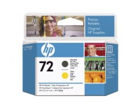 HP printkop 72, 130ml, OEM C9384A, zwart mat-geel