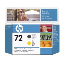 HP printkop 72, 130ml, OEM C9384A, zwart mat-geel